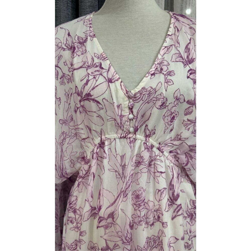 A new day purple‎ flower summer beach dress size medium - Picture 3 of 9
